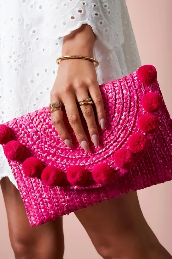 Strandclutch roze