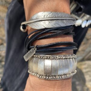 Feather armband blush boutique