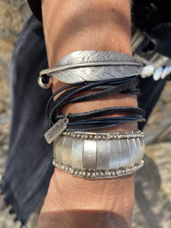 Feather armband blush boutique