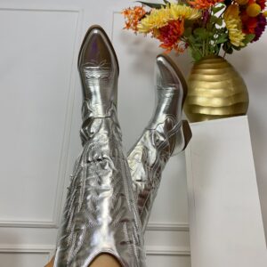 Silver cowboy boots