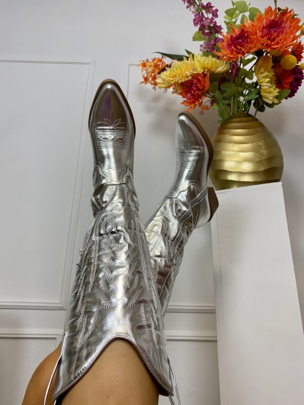 Silver cowboy boots